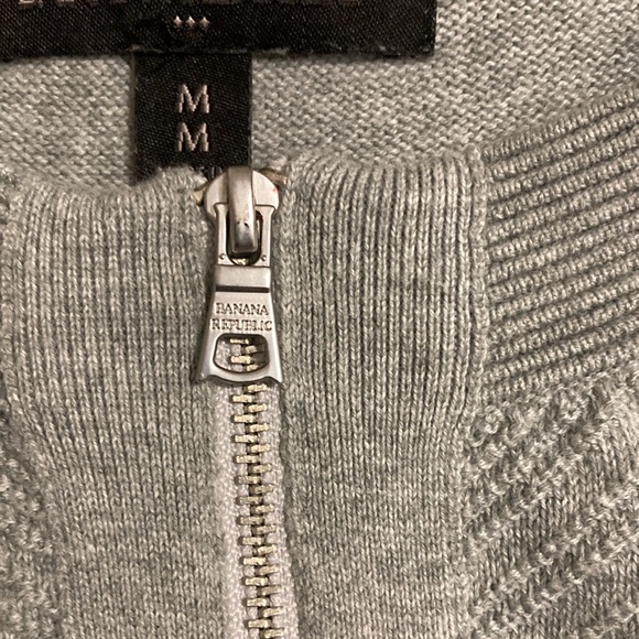 Banana Republic full zipper long sleeves gray long sleeves sweater 100% cotton - Picture 6 of 10